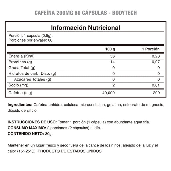 Caffeine Bodytech (200mg)