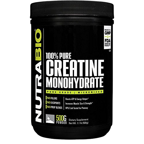 Creatine Monohydrate Nutrabio 500g 100 servicios