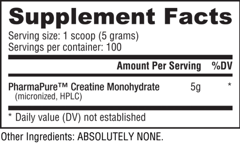 Creatine Monohydrate Nutrabio 500g 100 servicios