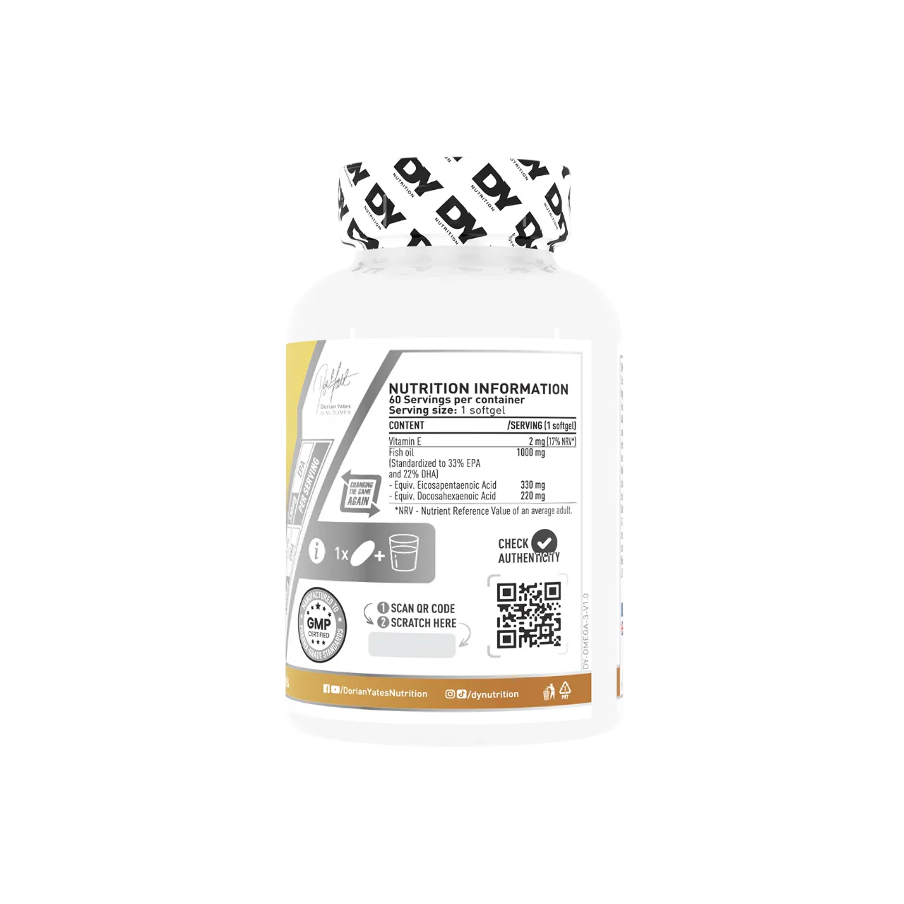 Omega 3 Fish Oil "DY Nutrition" (60 Softgels)
