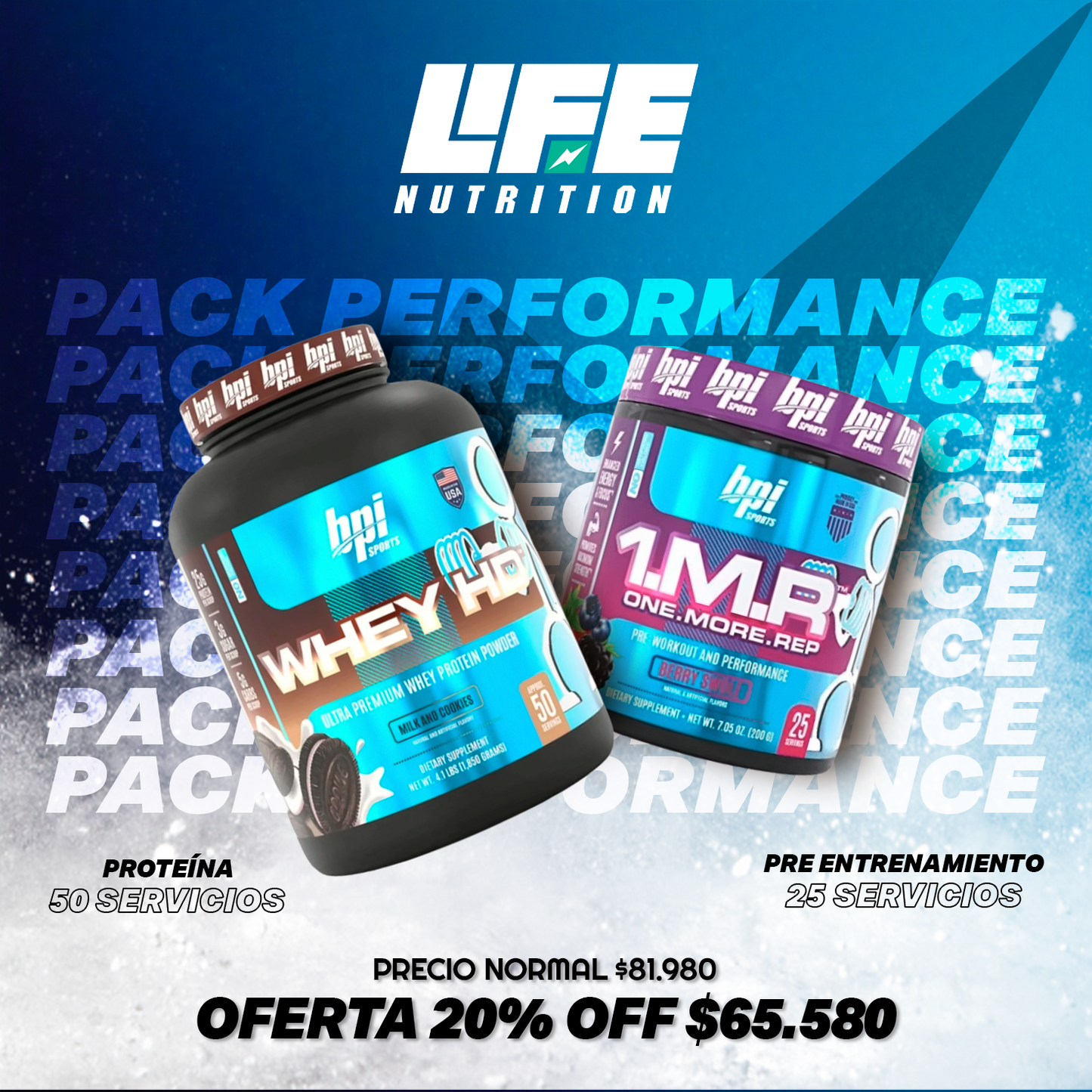 Whey HD BPI Sports 4.2 LB + One More Rep Pre Entrenamiento (25 Servicios)