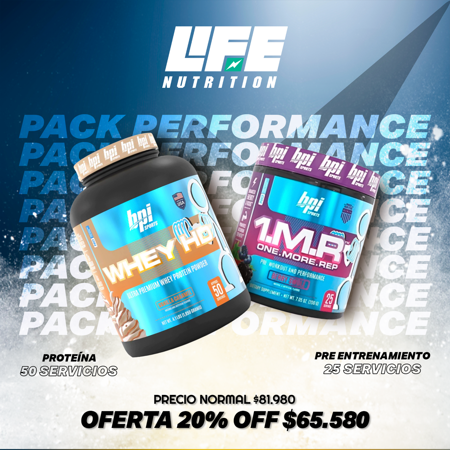 Whey HD BPI Sports 4.2 LB + One More Rep Pre Entrenamiento (25 Servicios)