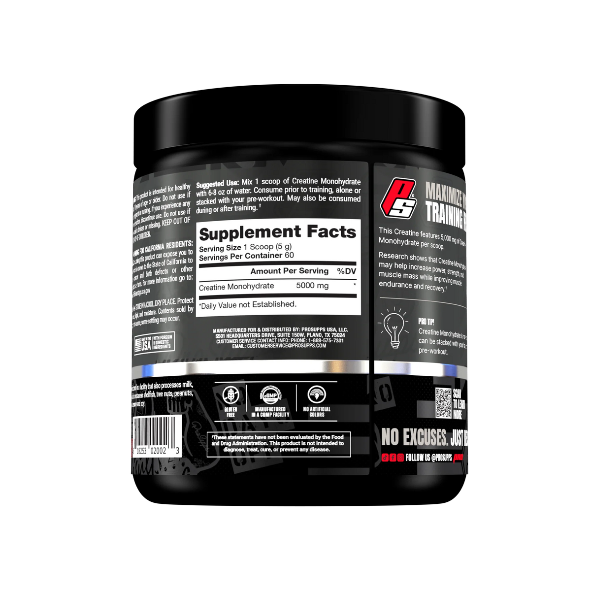 Creatina Monohidratada "Prosupps" (60 Servicios)