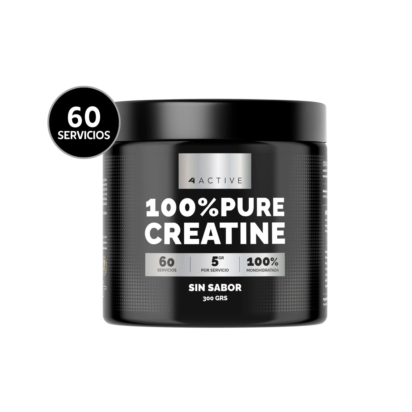 Creatina 100% Pure Creatine Monohydrate "4Active" (60 servicios)