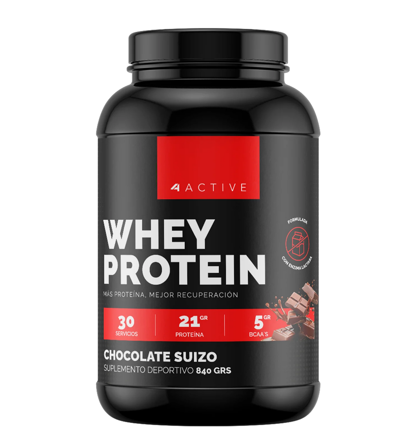Whey Protein "4 Active" (30 Servicios) con enzima lactasa