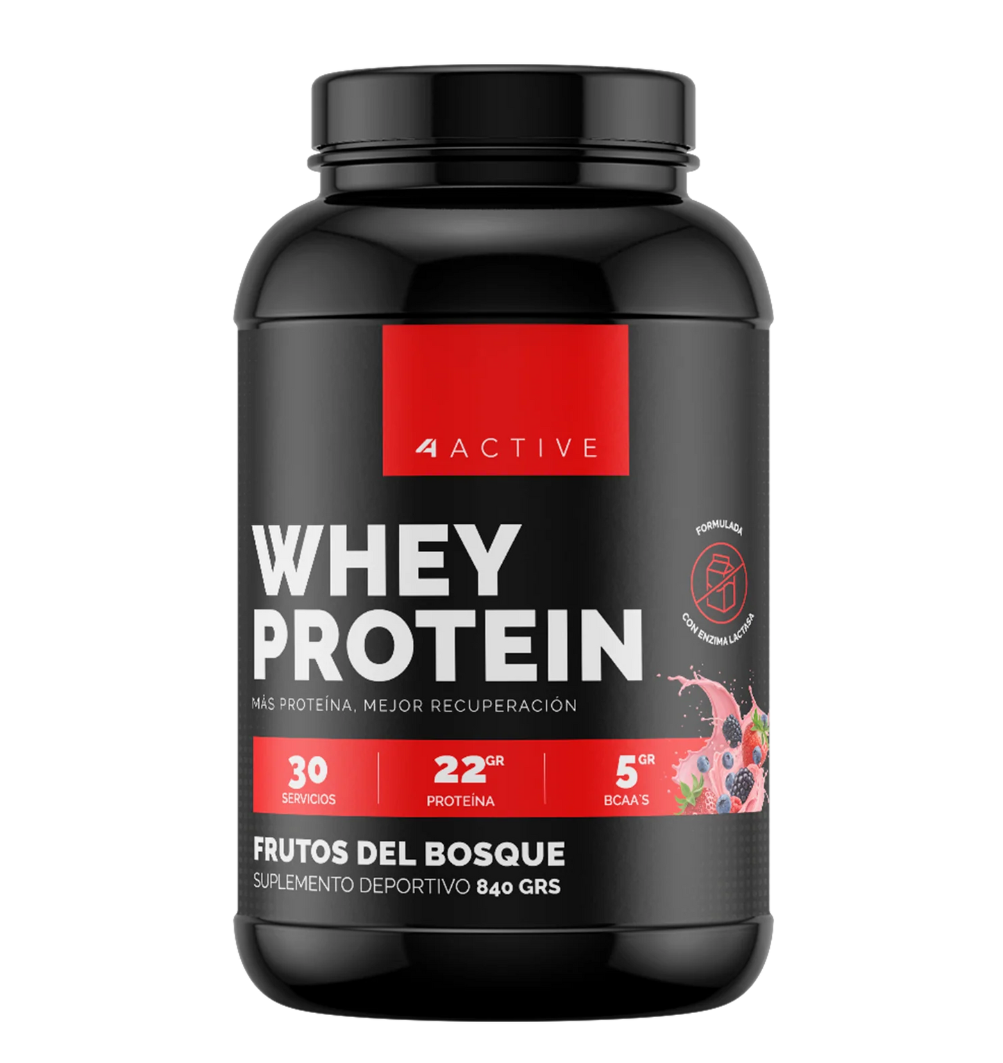 Whey Protein "4 Active" (30 Servicios) con enzima lactasa