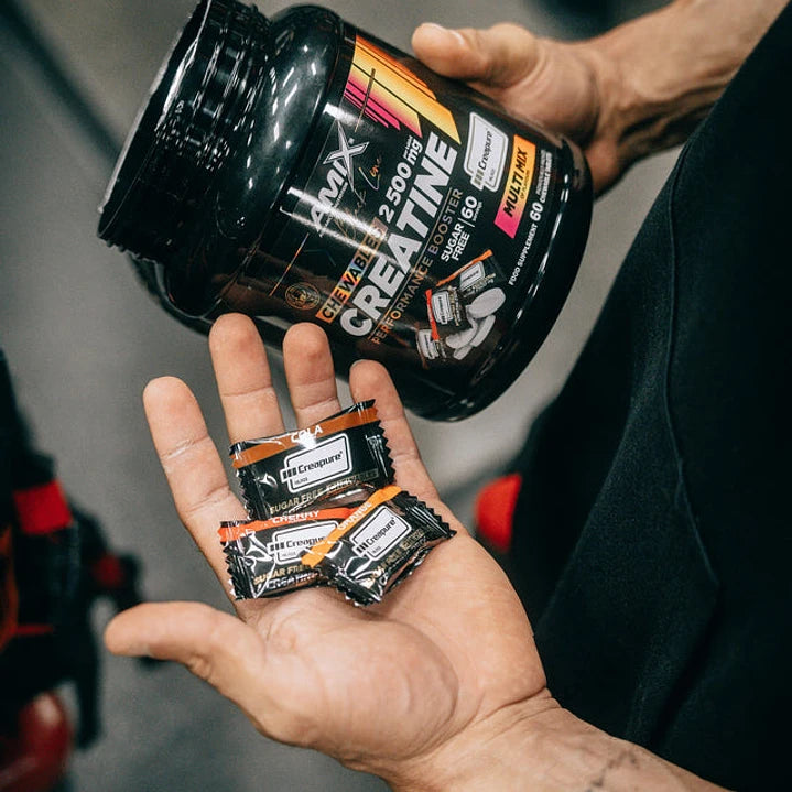 Creatina Monohidratada "Masticable Sabores" Sello CREAPURE (60 Servicios)