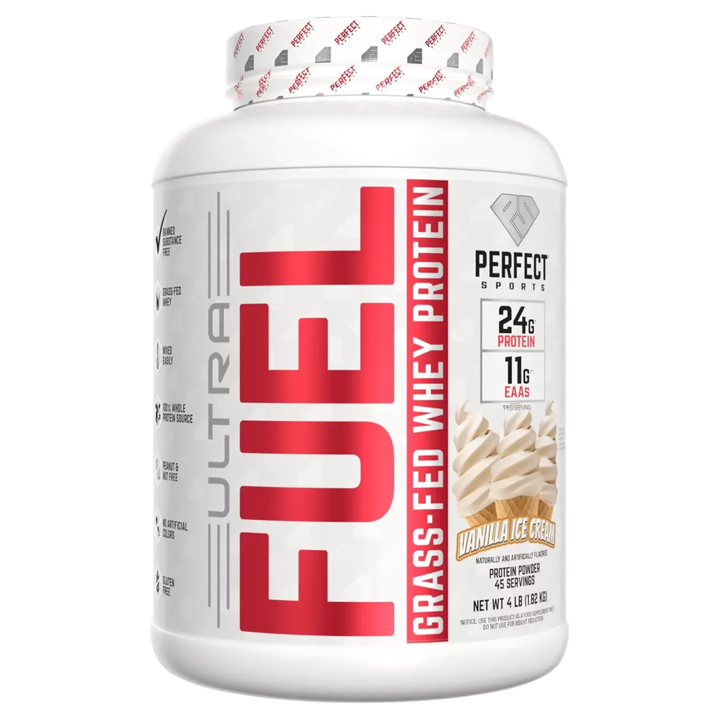 Proteina Ultra FUEL "Perfect Sports" Grass-Fed Whey Protein (4LB)