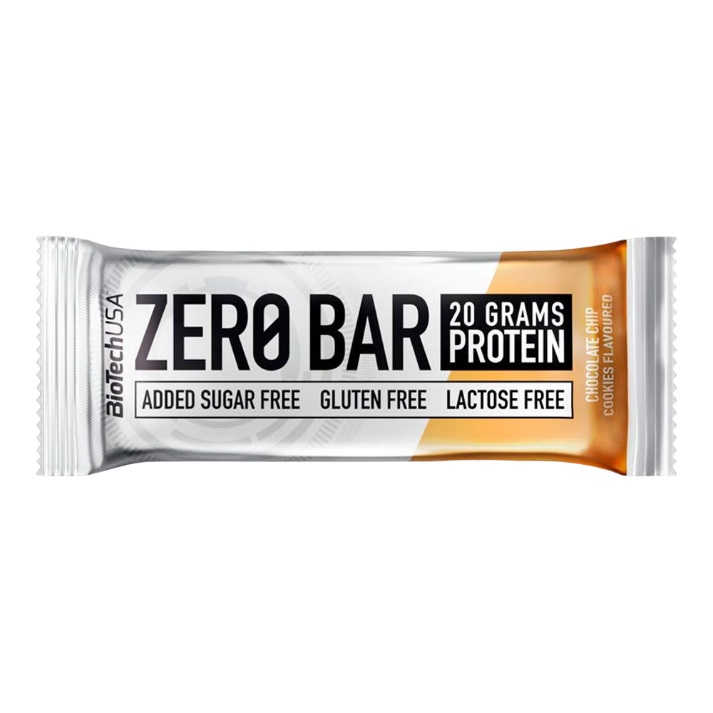 Barra de proteína Biotech Zero Bar, libre de lactosa.