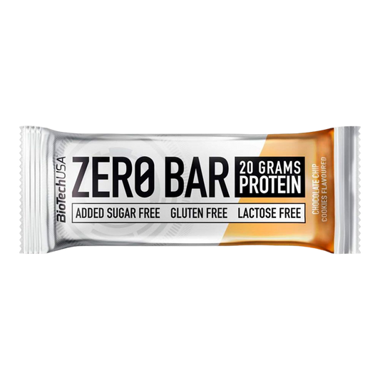 Barra de proteína Biotech Zero Bar, libre de lactosa.