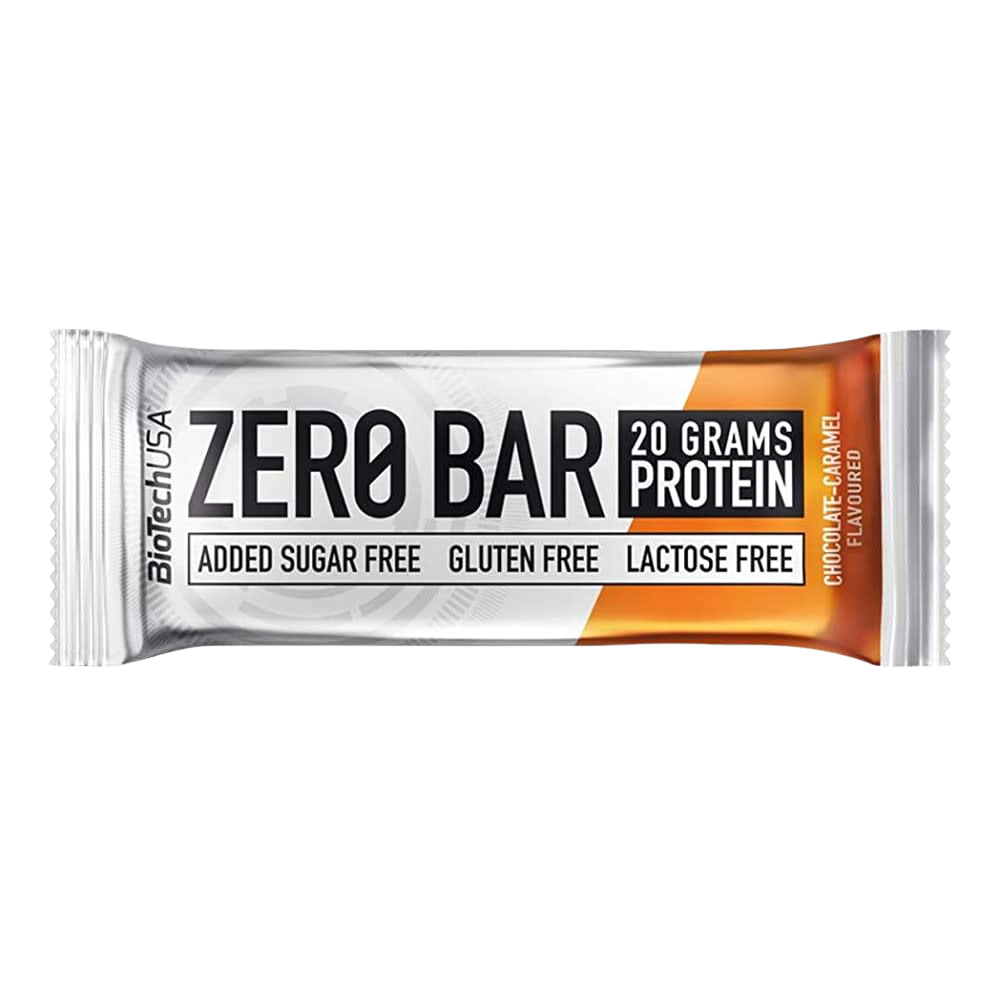 Barra de proteína Biotech Zero Bar, libre de lactosa.